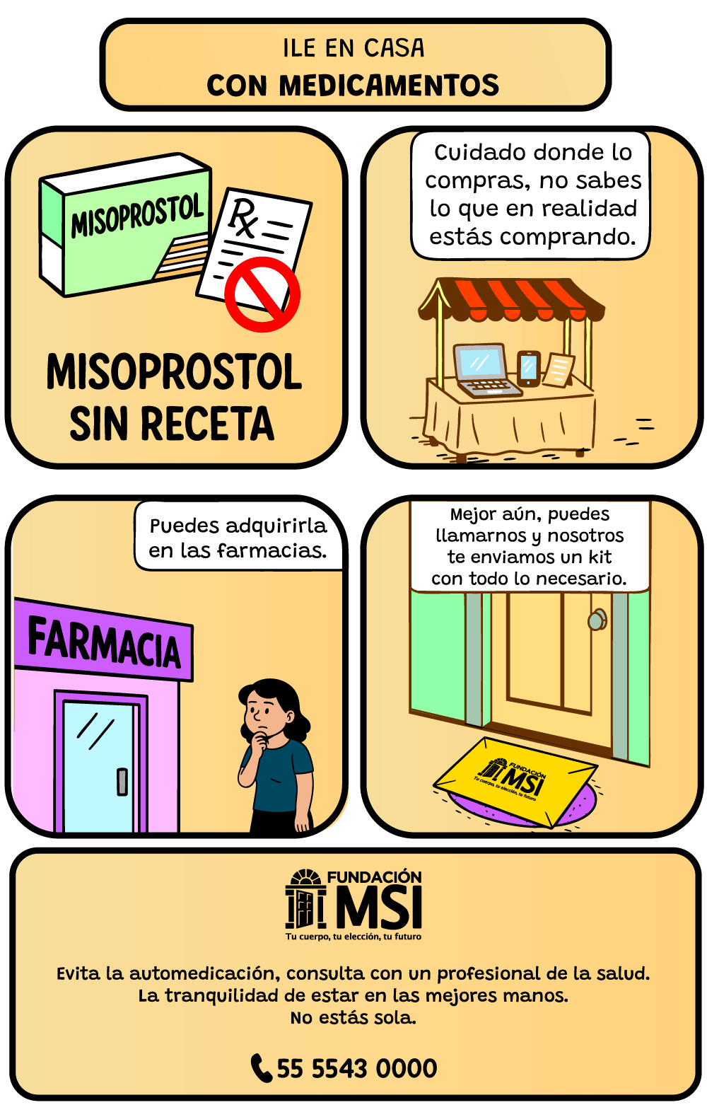 Mujer acompañada en casa durante aborto con medicamentos.